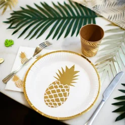 Arty Fêtes Factory Lot de 8 gobelets en carton Tropi Chic palmier