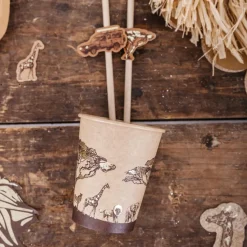 Clearance Lot de 8 gobelets Safari Kraft (255 ml) Gobelets En Carton