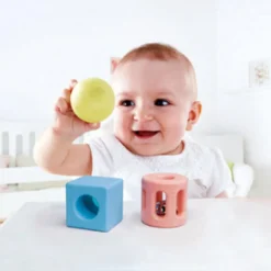 Best Lot de 3 hochets géométriques en riz Hochet