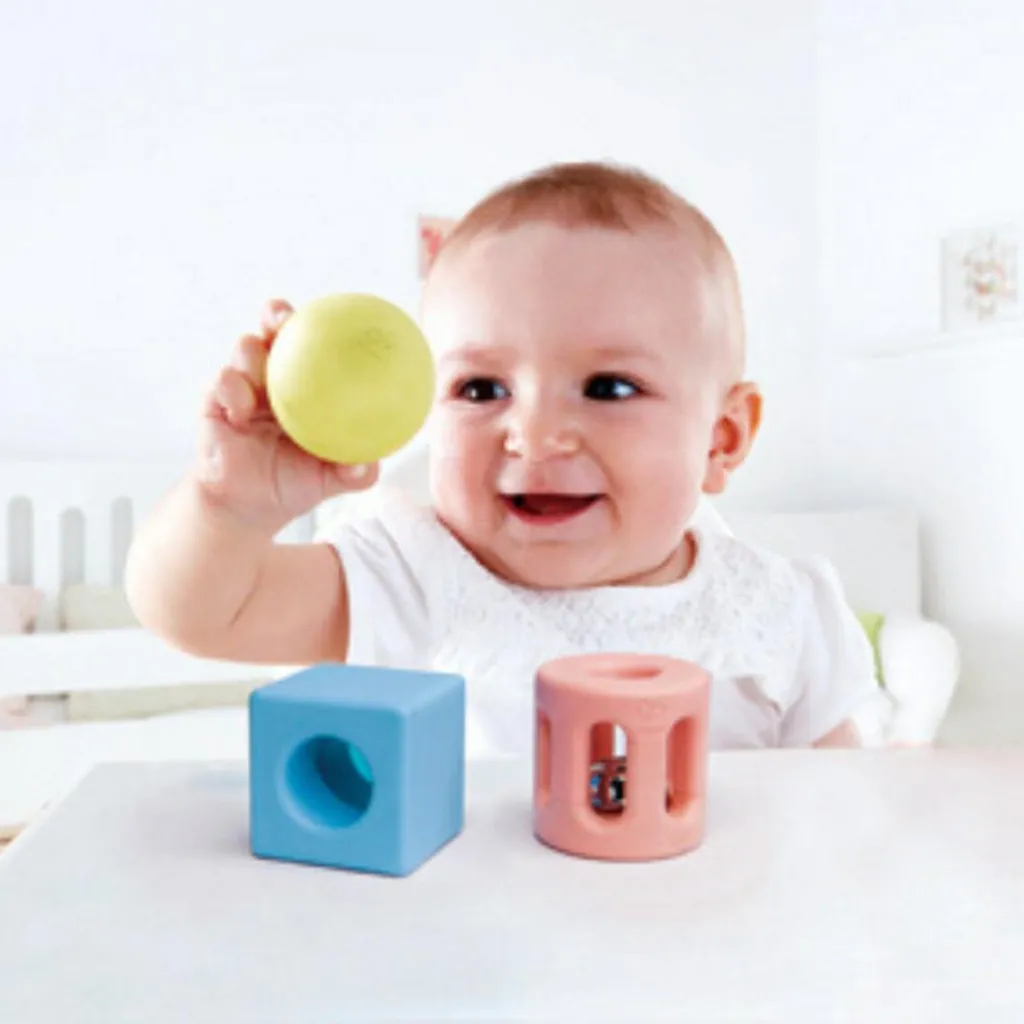 Best Lot de 3 hochets géométriques en riz Hochet