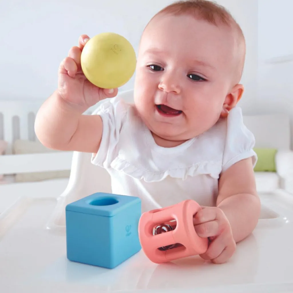 Best Lot de 3 hochets géométriques en riz Hochet