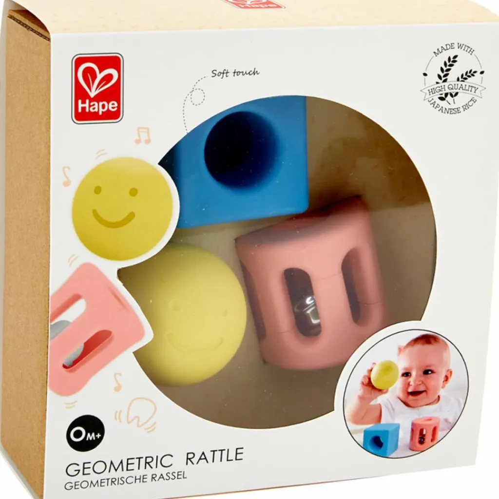 Best Lot de 3 hochets géométriques en riz Hochet