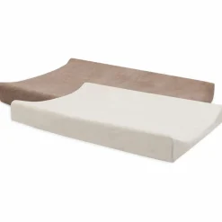 Jollein Lot de 2 housses de matelas à langer Milky en éponge Coffee-Ivory (50 x 70 cm)