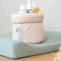 Trois Kilos Sept Lot de 2 housses de matelas à langer Ecru-Olive (70 x 50 cm)