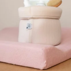 Best Lot de 2 housses de matelas à langer Ecru-Rose poudre (70 x 50 cm) Housse De Matelas À Langer