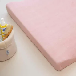 Best Lot de 2 housses de matelas à langer Ecru-Rose poudre (70 x 50 cm) Housse De Matelas À Langer