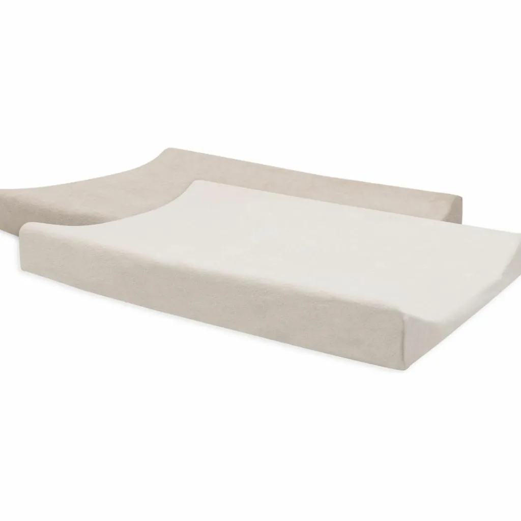 Sale Lot de 2 housses de matelas à langer en éponge Oatmeal-Sand (50 x 70 cm) Housse De Matelas À Langer