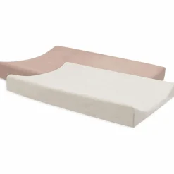 Jollein Lot de 2 housses de matelas à langer en éponge Wild Rose-Ivory (50 x 70 cm)