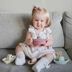 Mushie Lot de 5 jouets de bain Boats Petal