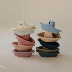 Mushie Lot de 5 jouets de bain Boats Petal