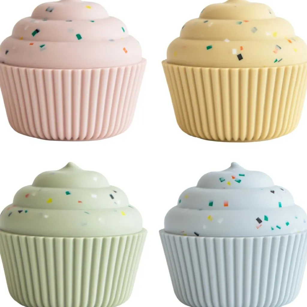 Mushie Lot de 4 jouets de bain Cupcake Mix and Max