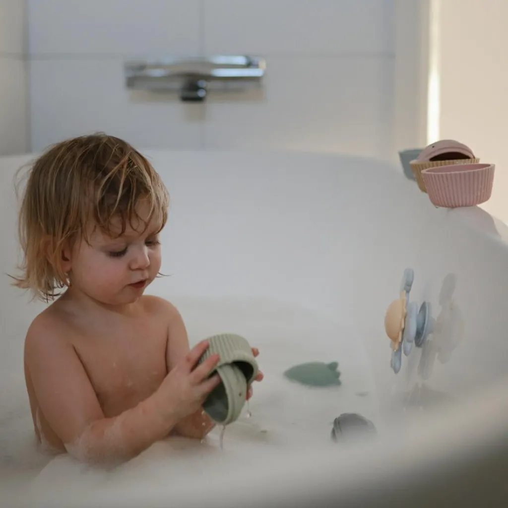 Mushie Lot de 4 jouets de bain Cupcake Mix and Max