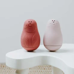 Outlet Lot de 2 jouets de bain Pingouin Stone Red-Vieux Rose Jouet De Bain