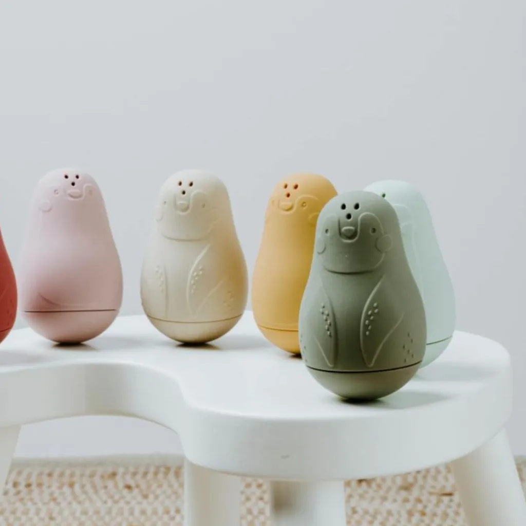 Outlet Lot de 2 jouets de bain Pingouin Stone Red-Vieux Rose Jouet De Bain