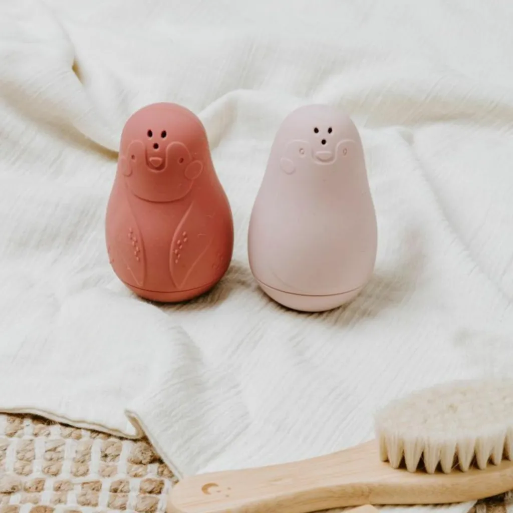 Outlet Lot de 2 jouets de bain Pingouin Stone Red-Vieux Rose Jouet De Bain