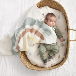 Online Lot de 3 langes Arc-en-ciel bleu poudré (85 x 85 cm) Lange