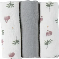 Noukie's Lot de 3 langes Cute gorilla (70 x 70 cm)