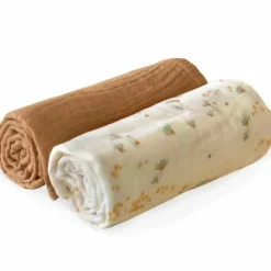 Sale Lot de 2 langes Doli Pia-Camel (70 x 70 cm) Lange