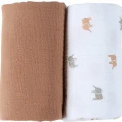 Noukie's Lot de 2 langes Elephants (70 x 70 cm)