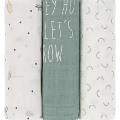 Lot de 3 langes en bambou vert d'eau Garden Explorer (80 x 80 cm) Lange