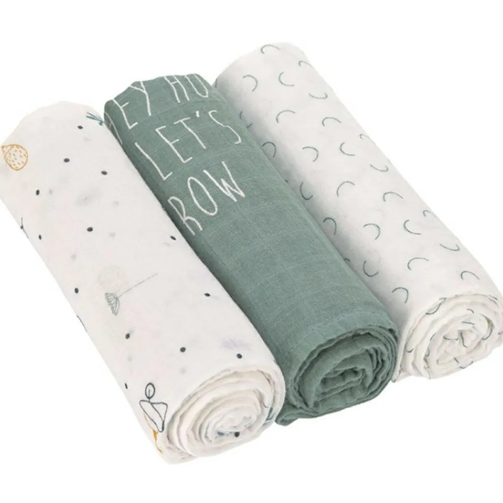 Lot de 3 langes en bambou vert d'eau Garden Explorer (80 x 80 cm) Lange