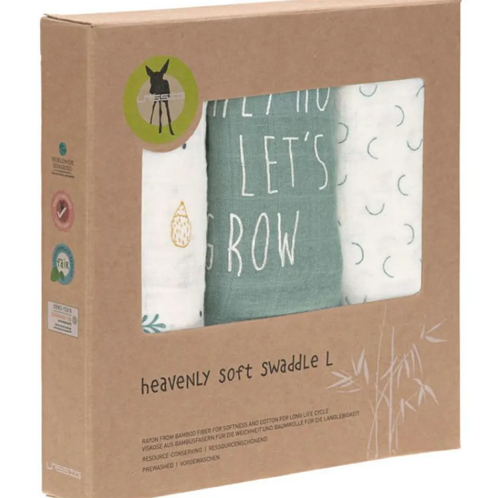 Lot de 3 langes en bambou vert d'eau Garden Explorer (80 x 80 cm) Lange