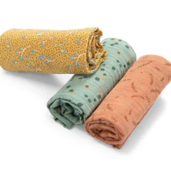 Online Lot de 3 langes en coton bio Trois petits lapins (70 x 70 cm) Lange