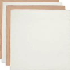 Jollein Lot de 4 langes en coton Biscuit-Ivory (70 x 70 cm)
