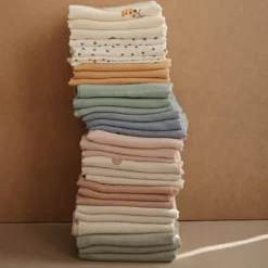 Sale Lot de 3 langes en coton bio Rainbow (60 x 60 cm) Lange