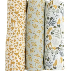 Sauthon Lot de 3 langes en coton bio Promenons nous (70 x 70 cm)