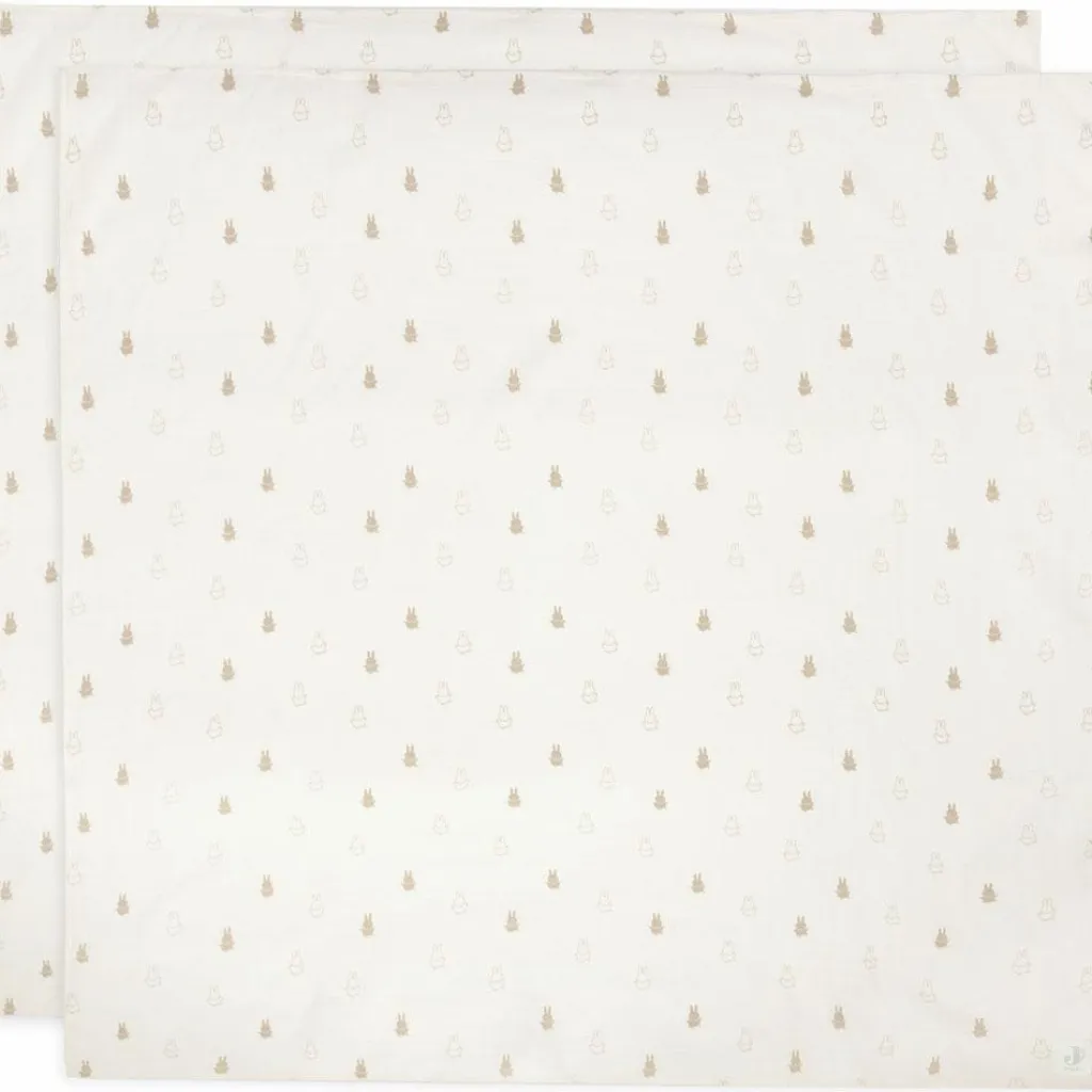Jollein Lot de 2 langes en coton Happy Miffy Nougat (115 x 115 cm)