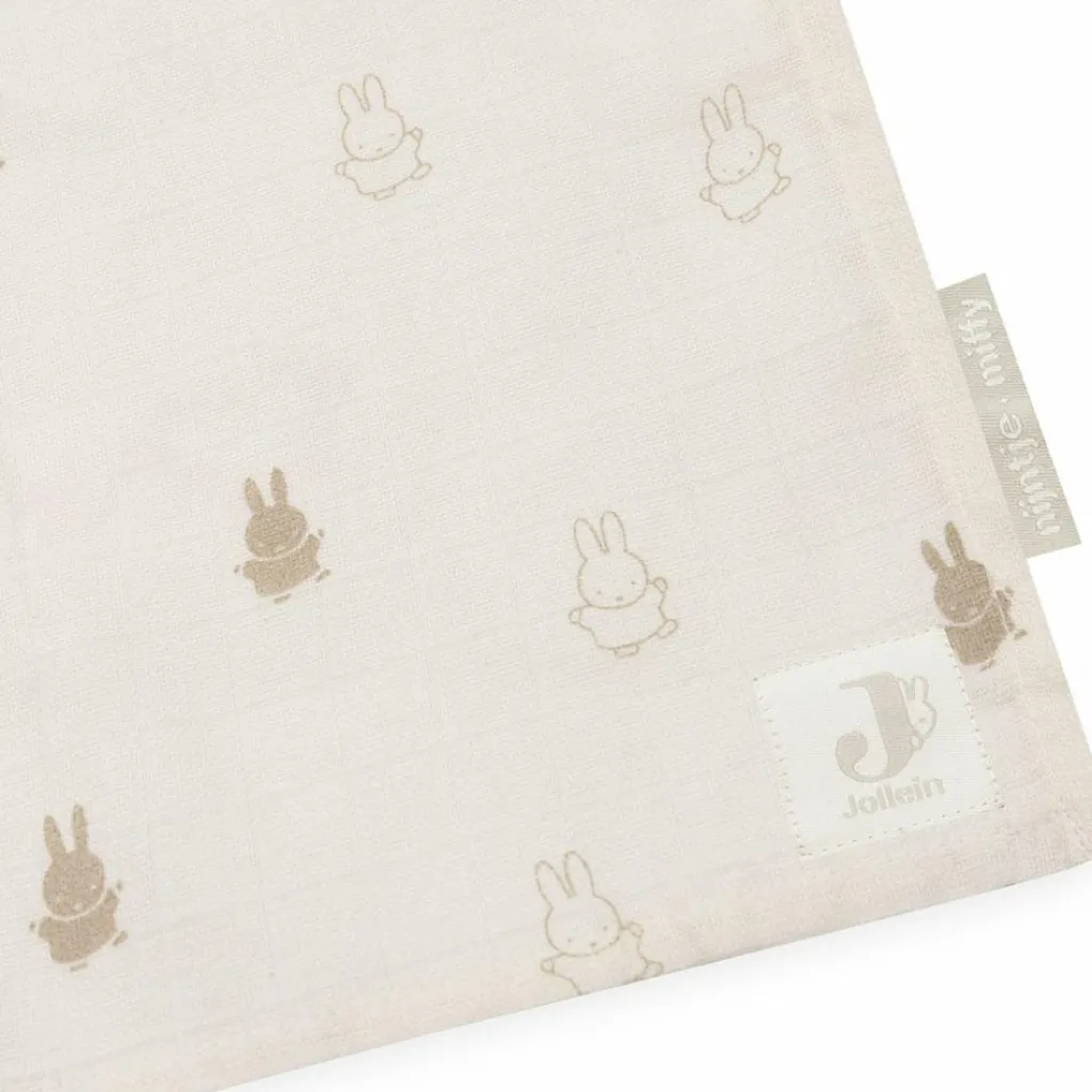 Jollein Lot de 2 langes en coton Happy Miffy Nougat (115 x 115 cm)