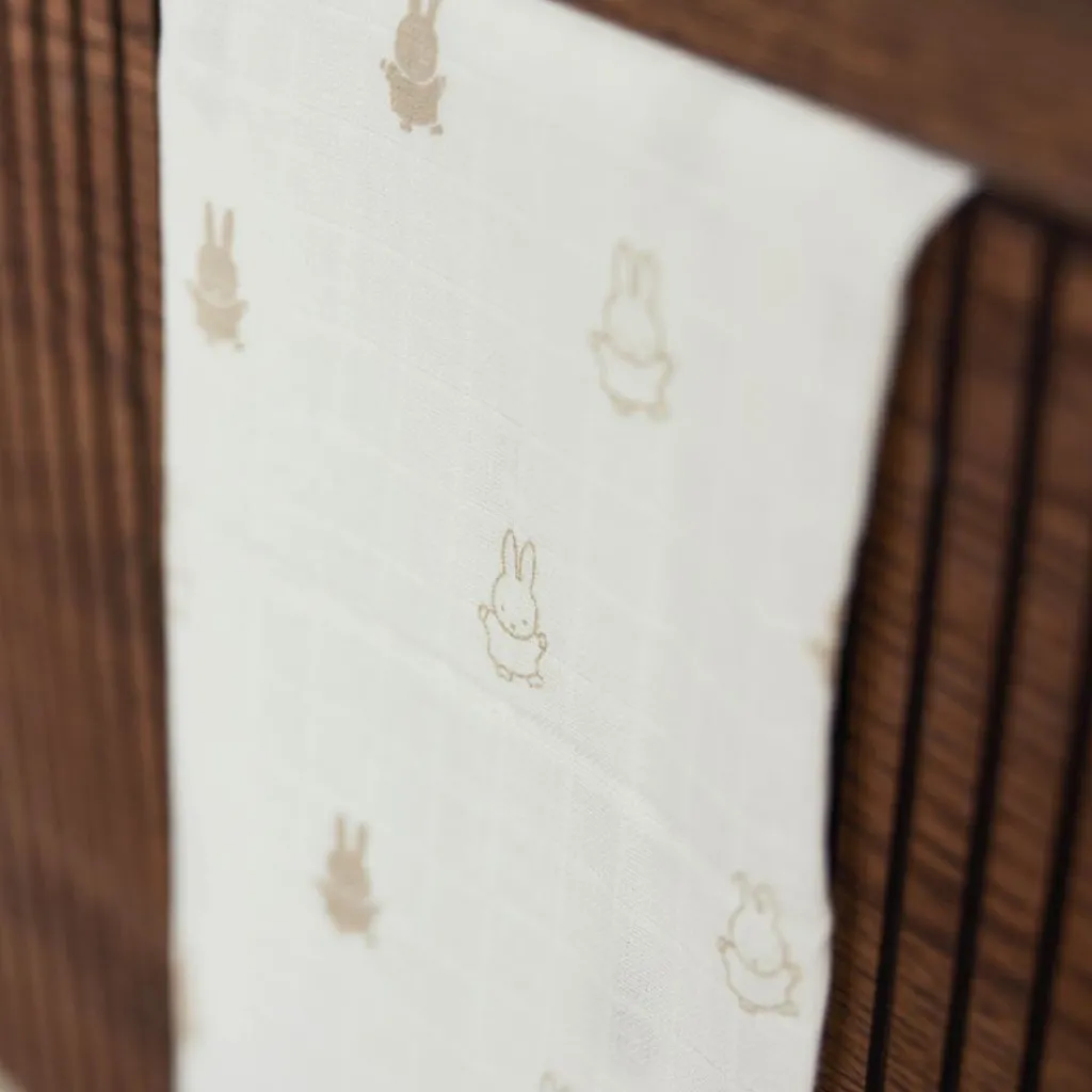 Jollein Lot de 2 langes en coton Happy Miffy Nougat (115 x 115 cm)