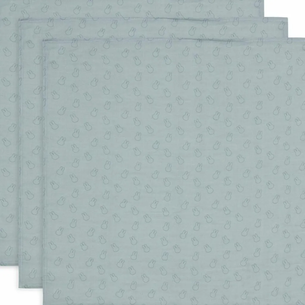 Hot Lot de 3 langes en coton Miffy Silhouettes Sea Green (70 x 70 cm) Lange