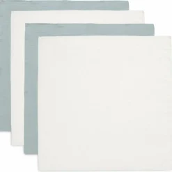 Hot Lot de 4 langes en coton Sea Green-Ivory (70 x 70 cm) Lange