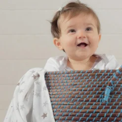 Trois Kilos Sept Lot de 6 langes en coton étoile (70 x 70 cm)