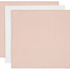Jollein Lot de 3 langes en coton Twinkling Wild Rose (70 x 70 cm)