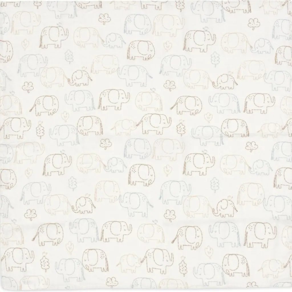 Jollein Lot de 3 langes en gaze de coton Elephant Tales (70 x 70 cm)