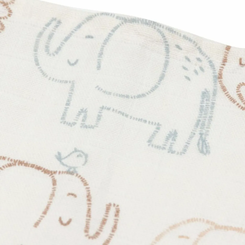 Jollein Lot de 3 langes en gaze de coton Elephant Tales (70 x 70 cm)