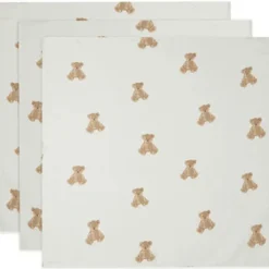 New Lot de 3 langes en gaze de coton Teddy Bear (70 x 70 cm) Lange