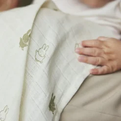 Jollein Lot de 3 langes en gaze de coton Happy Miffy Olive Green (70 x 70 cm)