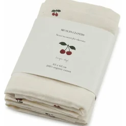 Konges Slojd Lot de 3 langes en mousseline Cherry Blush (65 x 65 cm)