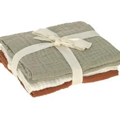 Lässig Lot de 3 langes en mousseline Little Forest (60 x 60 cm)