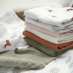 Lot de 3 langes en mousseline Little Forest Renard (60 x 60 cm) Lange