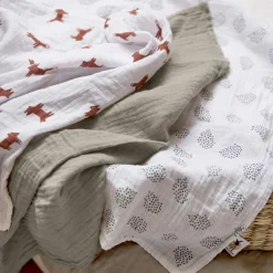Lot de 3 langes en mousseline Little Forest Renard (60 x 60 cm) Lange