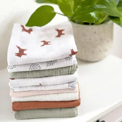 Lot de 3 langes en mousseline Little Forest Renard (60 x 60 cm) Lange