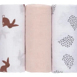 Sale Lot de 3 langes en mousseline Little Forest Lapin (60 x 60 cm) Lange