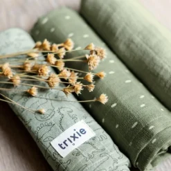 Trixie Lot de 3 langes en mousseline Daring Dino (55 x 55 cm)