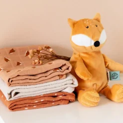 Trixie Lot de 3 langes en mousseline Fierce Fox (55 x 55 cm)