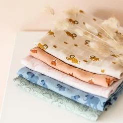 Trixie Lot de 3 langes en mousseline Fierce Fox (55 x 55 cm)